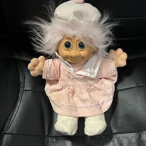 Vintage Russ Pink and White Troll Doll
